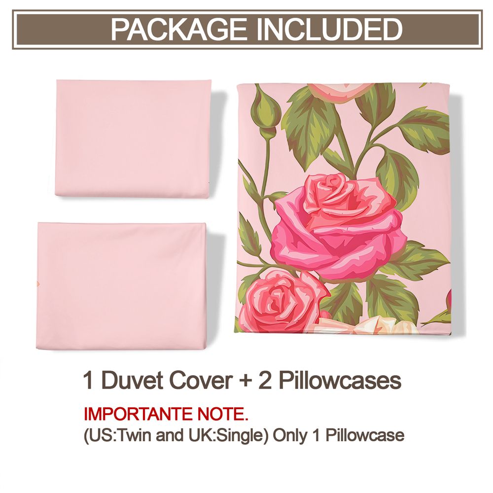 Miękki Różowy Zestaw Pościeli  – Aesthetic Floral Duvet Cover recenzja i cena