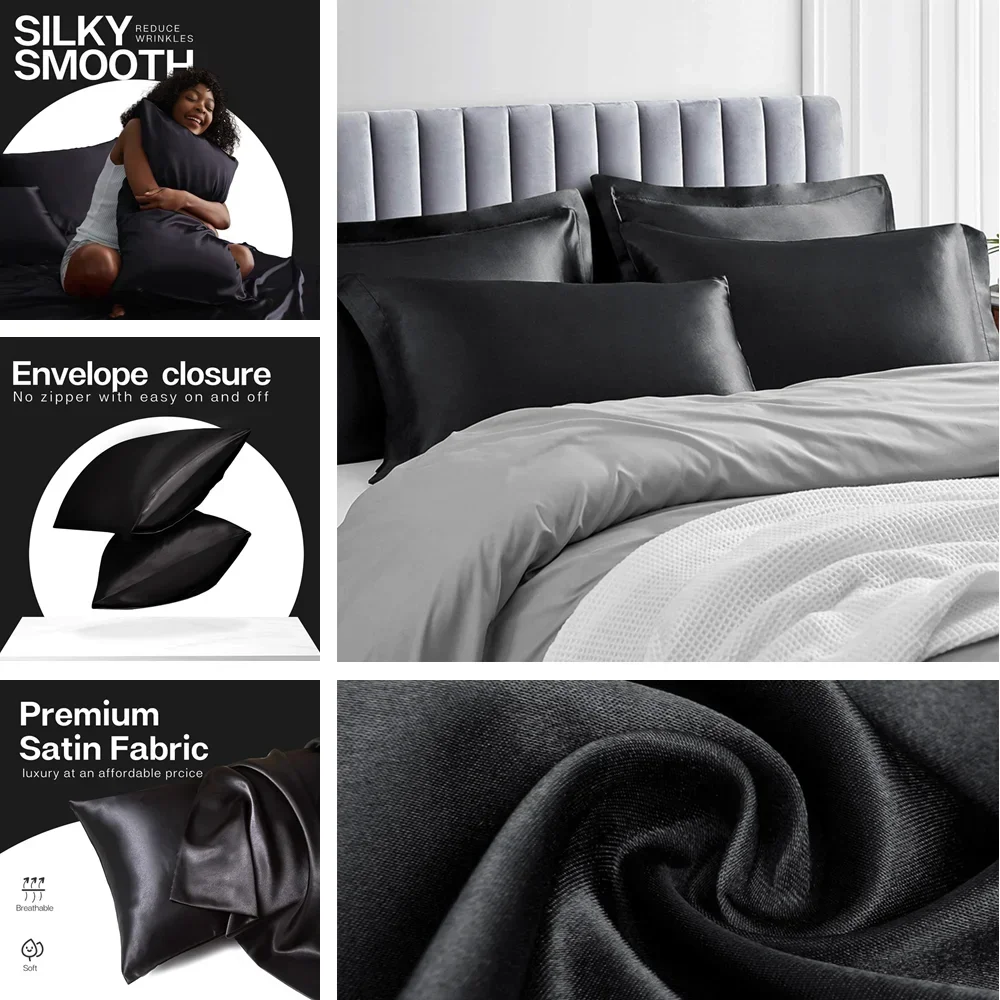 2-pakowa satynowa poszewka na  – Satin Silk Pillowcase Hair Skin recenzja i cena