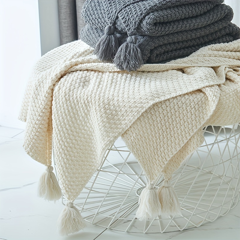 Koc dziergany w stylu boho z o – Boho Throw Blanket Fringe recenzja i cena