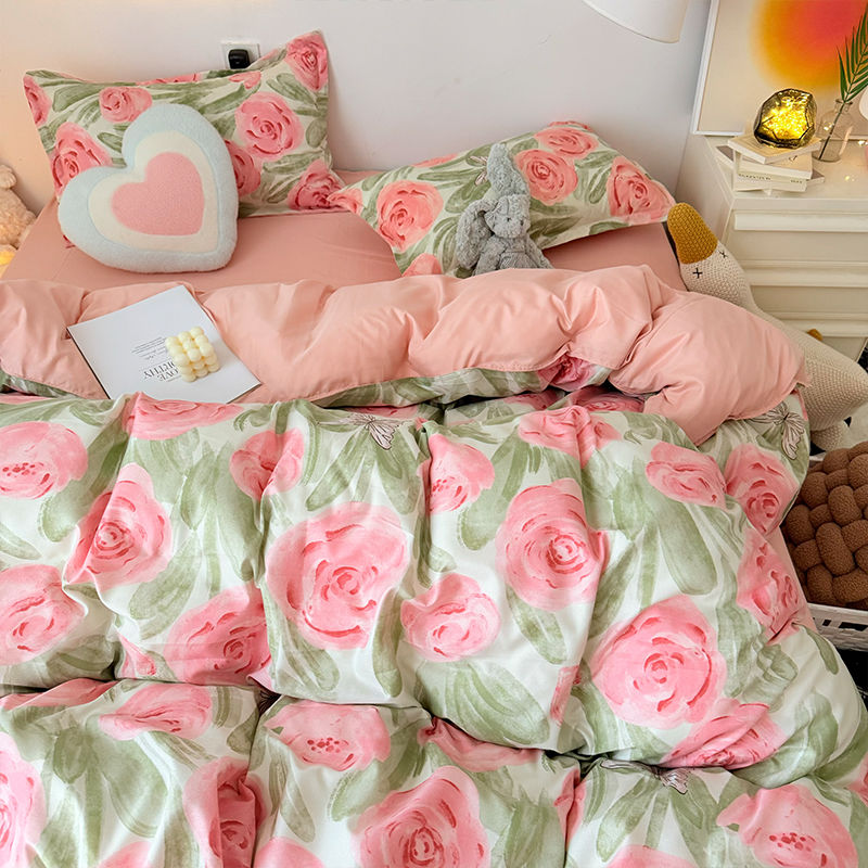 Różowa Róża Zestaw Kołdry Z Za – Duvet Cover Sets With Zipper recenzja i cena