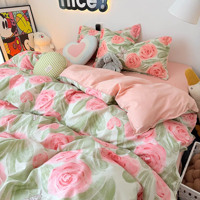 Różowa Róża Zestaw Kołdry Z Za – Duvet Cover Sets With Zipper recenzja i cena