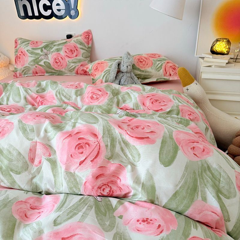 Różowa Róża Zestaw Kołdry Z Za – Duvet Cover Sets With Zipper recenzja i cena