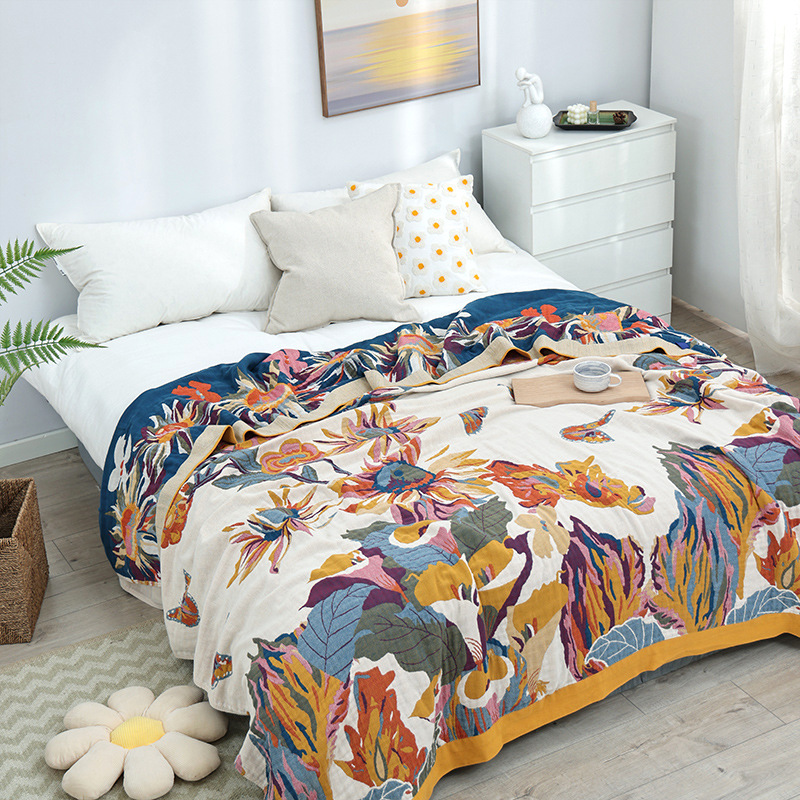 Prosta bawełna koc muślinowy g – Muslin Cotton Bedspread recenzja i cena